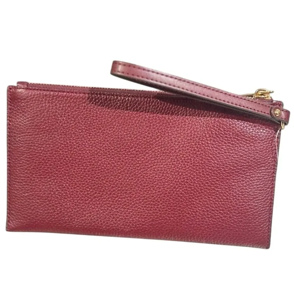 MICHAEL KORS Jet Set Large Leather Clutch Wristlet Wallet New with Tag MSRP $258